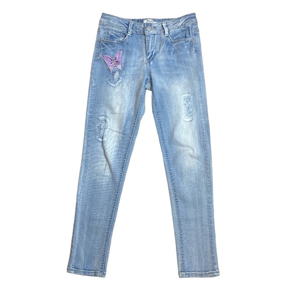 🌺 MUDD Girls Distressed Light Wash Jeans - Picture 1 of 12